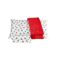 Sanders Holiday Microfiber 5 Piece Full Sheet Set and Throw, Red, Full