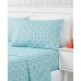  Kids Holiday Microfiber 4 pc Full Sheet Set, Aqua