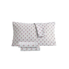 Sanders Kids Holiday Microfiber 4 pc Full Sheet Set, Gray