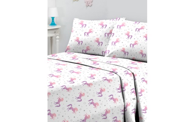  Printed Microfiber 3 Pc. Sheet Set, Twin Bedding, Purple