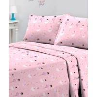 Sanders Printed Microfiber 4 Pc. Sheet Set, Full, Pink