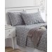  Tradition Collection 3-Piece Twin Sheet Set With Plush Throw, Charcoal