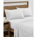  Washed Printed Microfiber 4 Pc. Sheet Set,Grey Queen