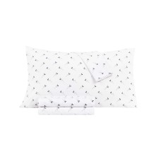 Sanders Washed Printed Microfiber 4 Pc. Sheet Set, Queen, Navy