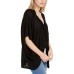  Recycled Knit Twist Poncho, Black