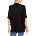  Recycled Knit Twist Poncho, Black