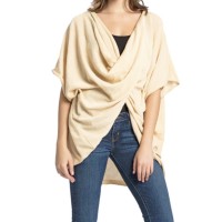 Save the Ocean Recycled Knit Twist Poncho (Ivory)