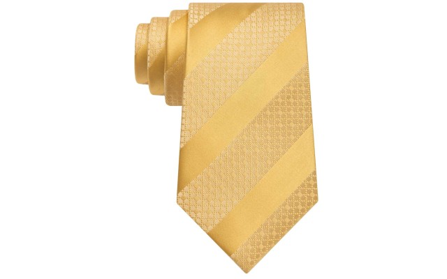  Men’s Diagonal Stripe Unsolid Solid Silk Ties, Yellow