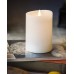 Seasonal Realistic Motion Flameless Electric LED Pillar Candle | 3D Moving Flame Adjustable Brightness Translucent and Glowing Body Up to 800 Hour Battery Operated with Timer (3 x 5,Ivory)