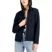 Sebby Womens Juniors’ Hooded Raincoat, Navy, Medium