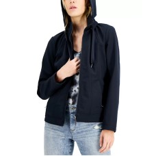 Sebby Womens Juniors’ Hooded Raincoat, Navy, Medium