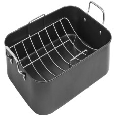Sedona Kitchen Carbon Steel Roaster with Rack, Black