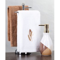 Serendipity Spa Collection 3 Piece Paint Strokes Counter Top Set Bedding, Tan/White