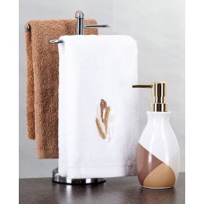 Serendipity Spa Collection 3 Piece Paint Strokes Counter Top Set Bedding, Tan/White