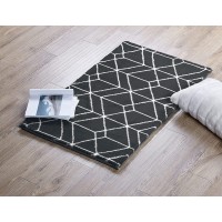 Seventh Studio Jax Collection Grey Geometric Faux Fur Scatter Rug