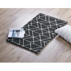 Seventh Studio Jax Collection Grey Geometric Faux Fur Scatter Rug