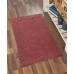  Textured Solid Rug with Fringe Bedding, Brown, 27 x 45