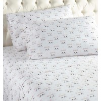 Shavel Home Products Micro Flannel Printed Sheet Set, King, Princess Cats