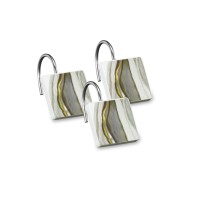 Shell Rummel Designed Sandstone Shower Hooks, 12-Pack, Grey