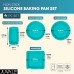 Silicone Baking Pans, Teal Cake Pan (4 Pack)