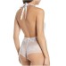  Straight Laced Floral Embroidered Mesh Bodysuit, White, Small