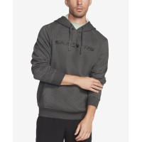 Skechers Men's Heritage Comfort-Fit Logo-Print Hoodie, Gray, X-Large