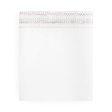 Sky 100% Cotton Sateen Chevron Embroidered Flat Sheets