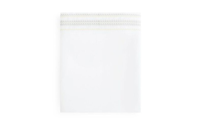  100% Cotton Sateen Chevron Embroidered Flat Sheets, Yellow, Queen