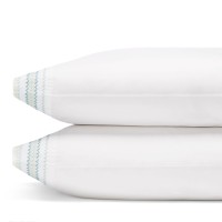 Sky Chevron Embroidered King Pillowcase Pair