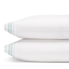 Sky Chevron Embroidered King Pillowcase Pair