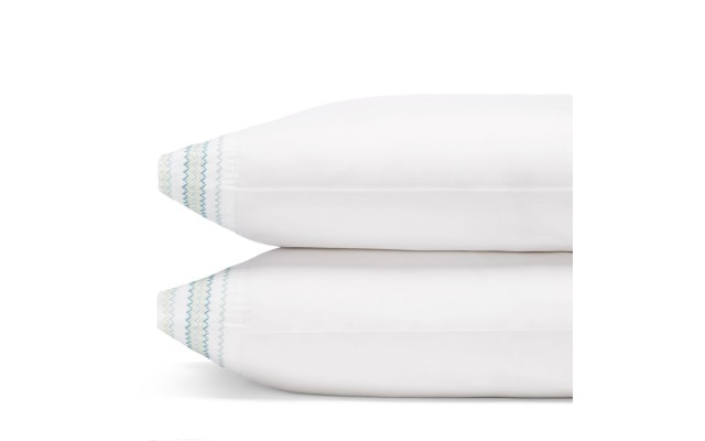  Chevron Embroidered King Pillowcase Pair
