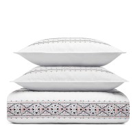 Sky Home Bedding Azteca 100% Cotton Duvet/Comforter Cover Set, Full/Queen, White