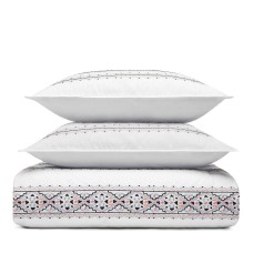 Sky Home Bedding Azteca 100% Cotton Duvet/Comforter Cover Set, Full/Queen, White