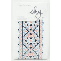 Sky Home Bedding Azteca 2 pack Pillow Sham, White/Multi, 26 x 26 Euro