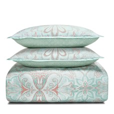 Sky Martina Collection Comforter Cover Set Cotton Full/Queen and 2 Standard Pillowshams, Mint