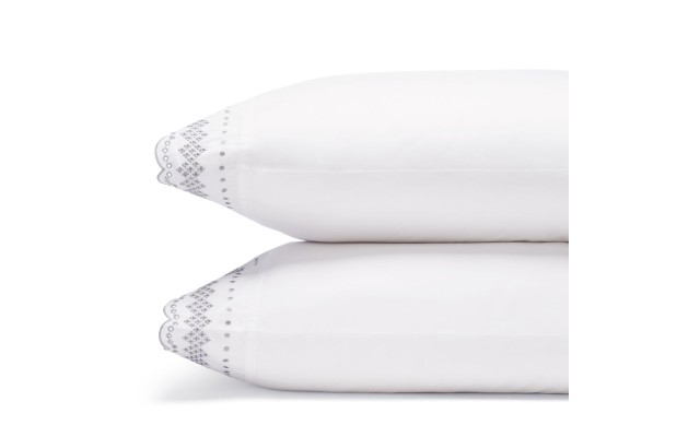  Scalloped Embroidered King Pillowcase