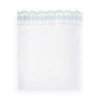 Sky Scalloped Embroidered King Pillowcase, Pair, Mint, 20 x 36