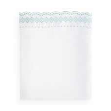 Sky Scalloped Embroidered King Pillowcase, Pair, Mint, 20 x 36