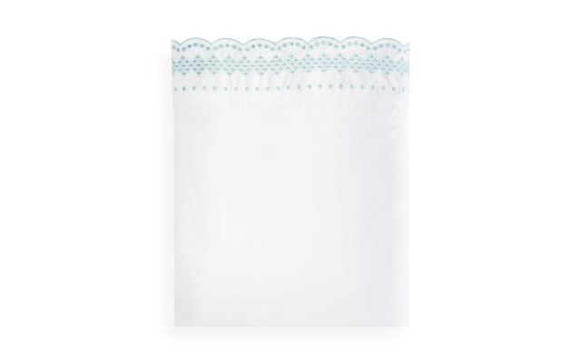 Scalloped Embroidered King Pillowcase, Pair, Mint, 20 x 36