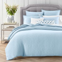 Sky Textured Matelasse Duvet Cover Set, King, Coast Blue