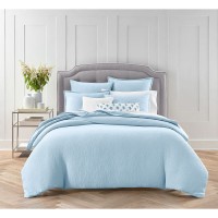 Sky Textured Matelasse Duvet Cover Set, Twin, Coast Blue