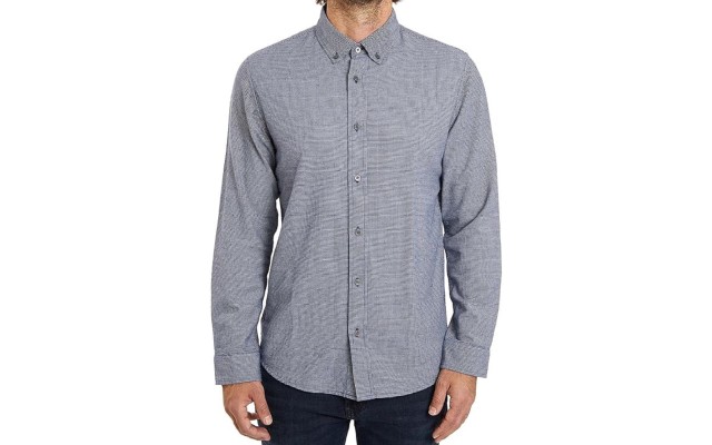 Slate & Stone Mens Flannel Button-Down Collar Shirt, Blue, Medium