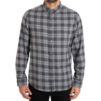 Slate & Stone Mens Flannel Button-Down Shirt, Charcoal, Small