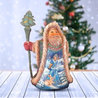 Snow Maiden Regal Santa Handcrafted Christmas Figurine, Christmas Decor, Santa Claus, Holiday Decor, Christmas