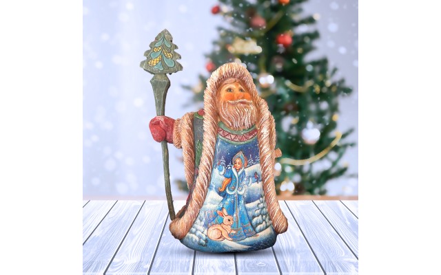 Snow Maiden Regal Santa Handcrafted Christmas Figurine, Christmas Decor, Santa Claus, Holiday Decor, Christmas