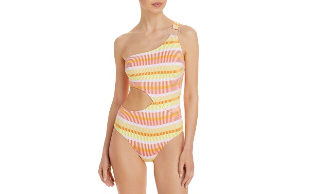Solid & Striped Claudia Ribbed Cutout One Piece Swimsuit