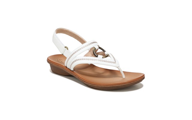  Women’s Sunny Flat Sandals Shoes, White, 10M