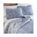  Boho Paisley Lightweight Reversible Quilt and Sham Set, Blue, King/California King