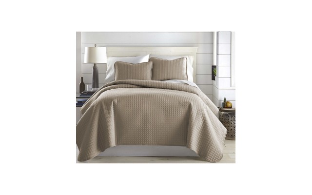  Oversized Lightweight Quilt and Sham Set, Taupe, King/California King