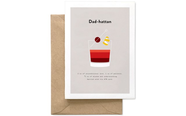 Spaghetti & Meatballs Dadhattan Greeting Card, Gray, 4.25″ x 6.25″